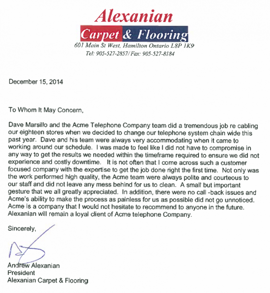 alexanian reference letter