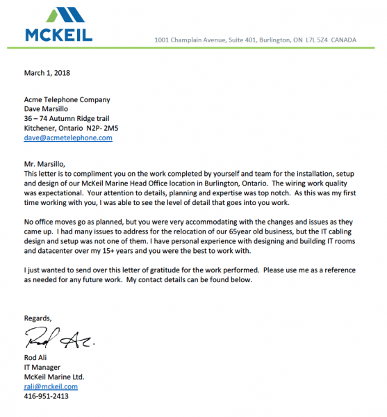 mckeil reference letter